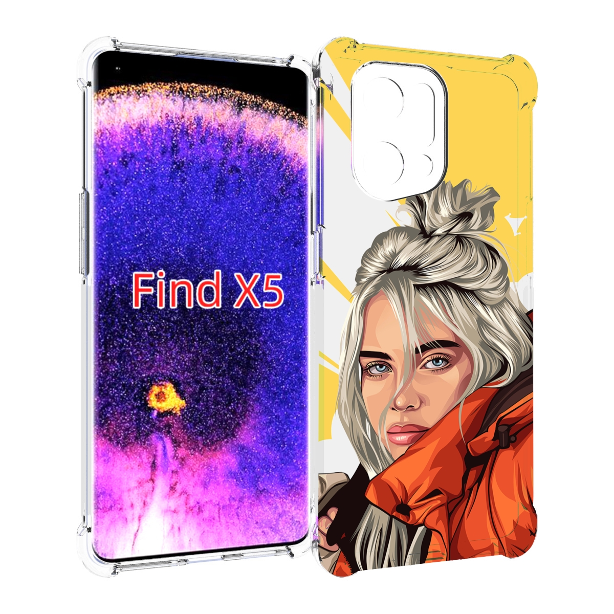 

Чехол MyPads билли-айлиш-в-куртке для Oppo Find X5, Прозрачный, Tocco