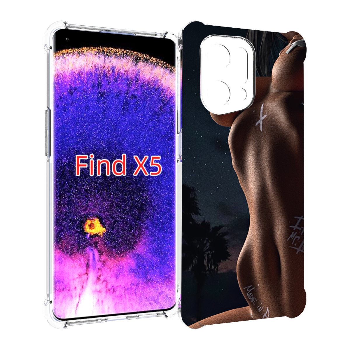 

Чехол MyPads белые-татуировки-на-теле для Oppo Find X5, Прозрачный, Tocco