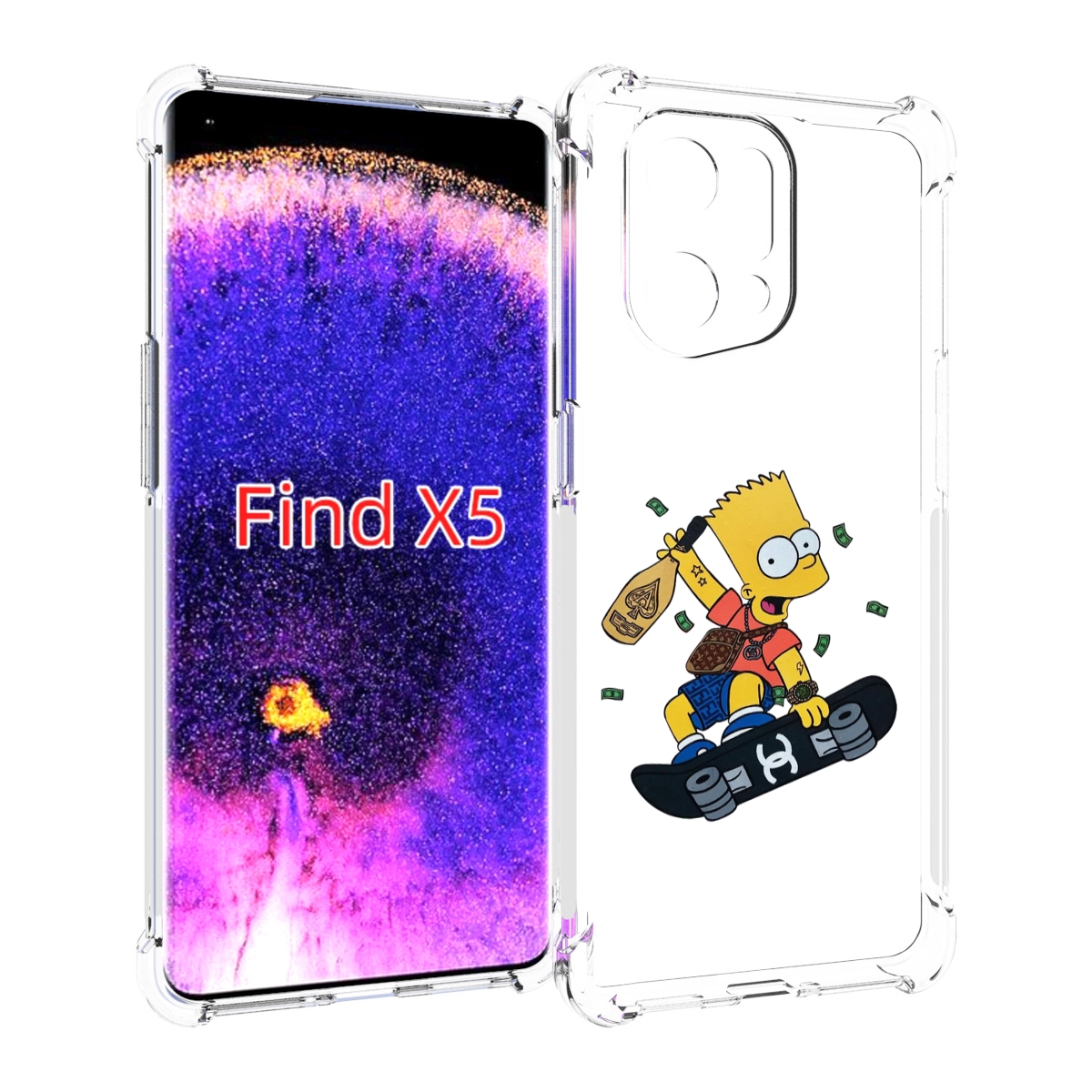 

Чехол MyPads барт-скейтер детский для Oppo Find X5, Прозрачный, Tocco