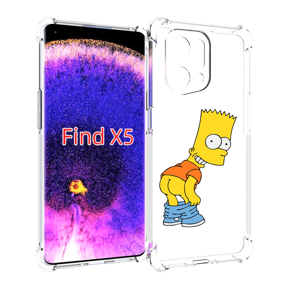 

Чехол MyPads барт-симпсон-довольный для Oppo Find X5, Прозрачный, Tocco