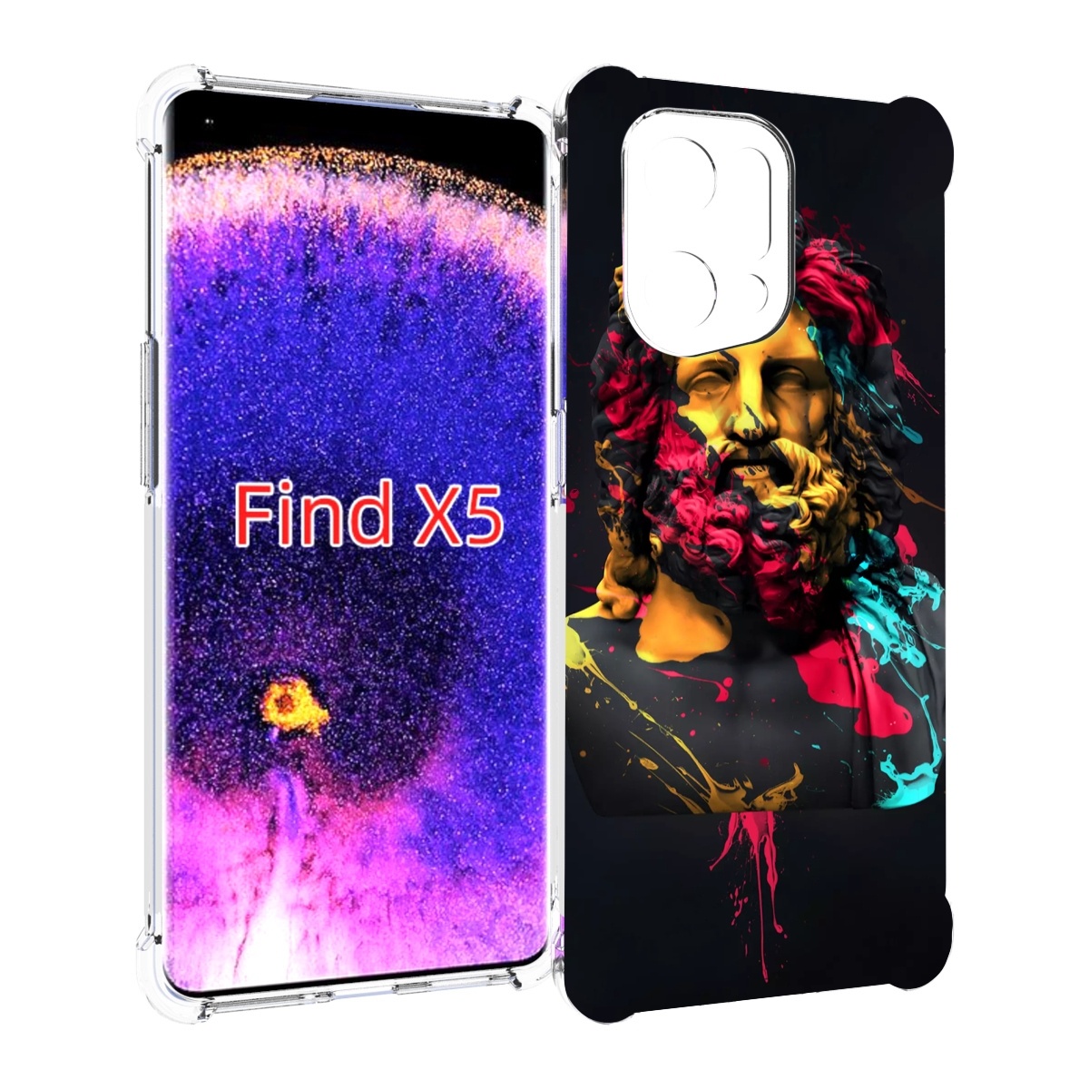 

Чехол MyPads арт-статуя-краски для Oppo Find X5, Прозрачный, Tocco