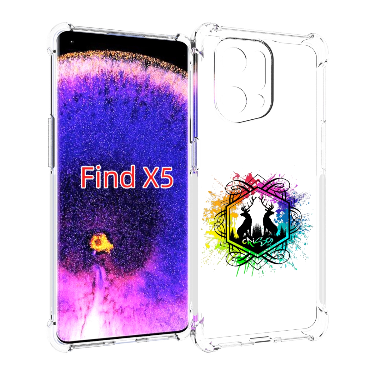 

Чехол MyPads арт-с-оленями для Oppo Find X5, Прозрачный, Tocco