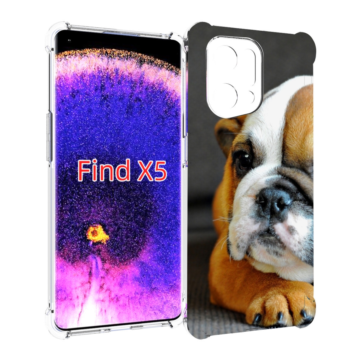 

Чехол MyPads англиискии бульдор для Oppo Find X5, Прозрачный, Tocco