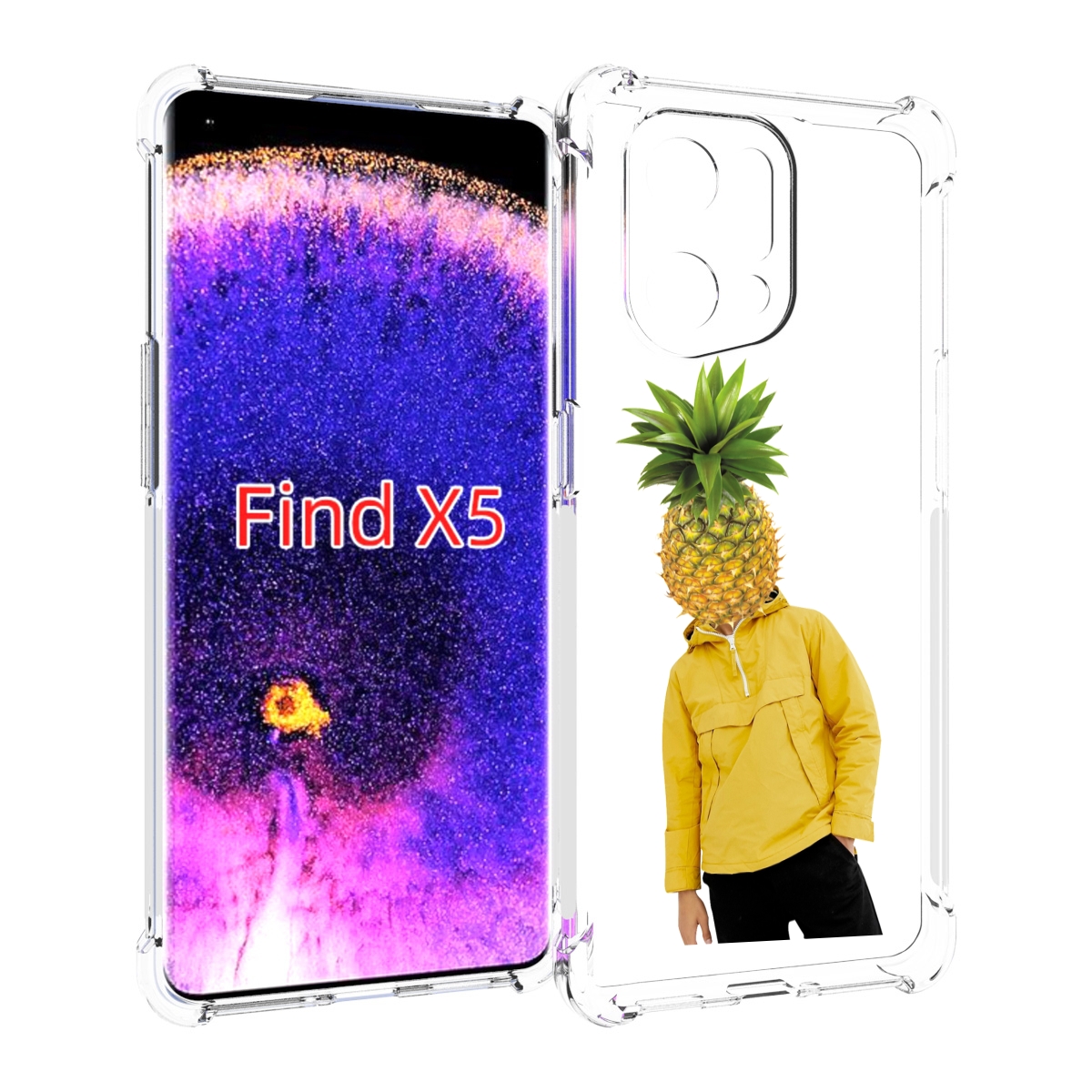 

Чехол MyPads ананасовая-голова для Oppo Find X5, Прозрачный, Tocco