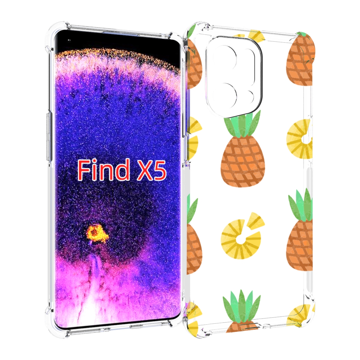 

Чехол MyPads ананасики для Oppo Find X5, Прозрачный, Tocco