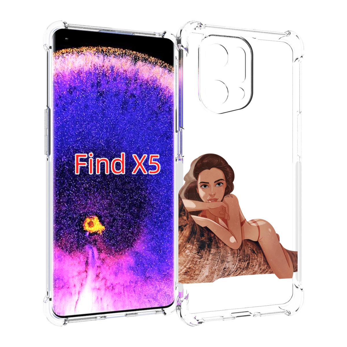 

Чехол MyPads амазонка-на-дереве для Oppo Find X5, Прозрачный, Tocco