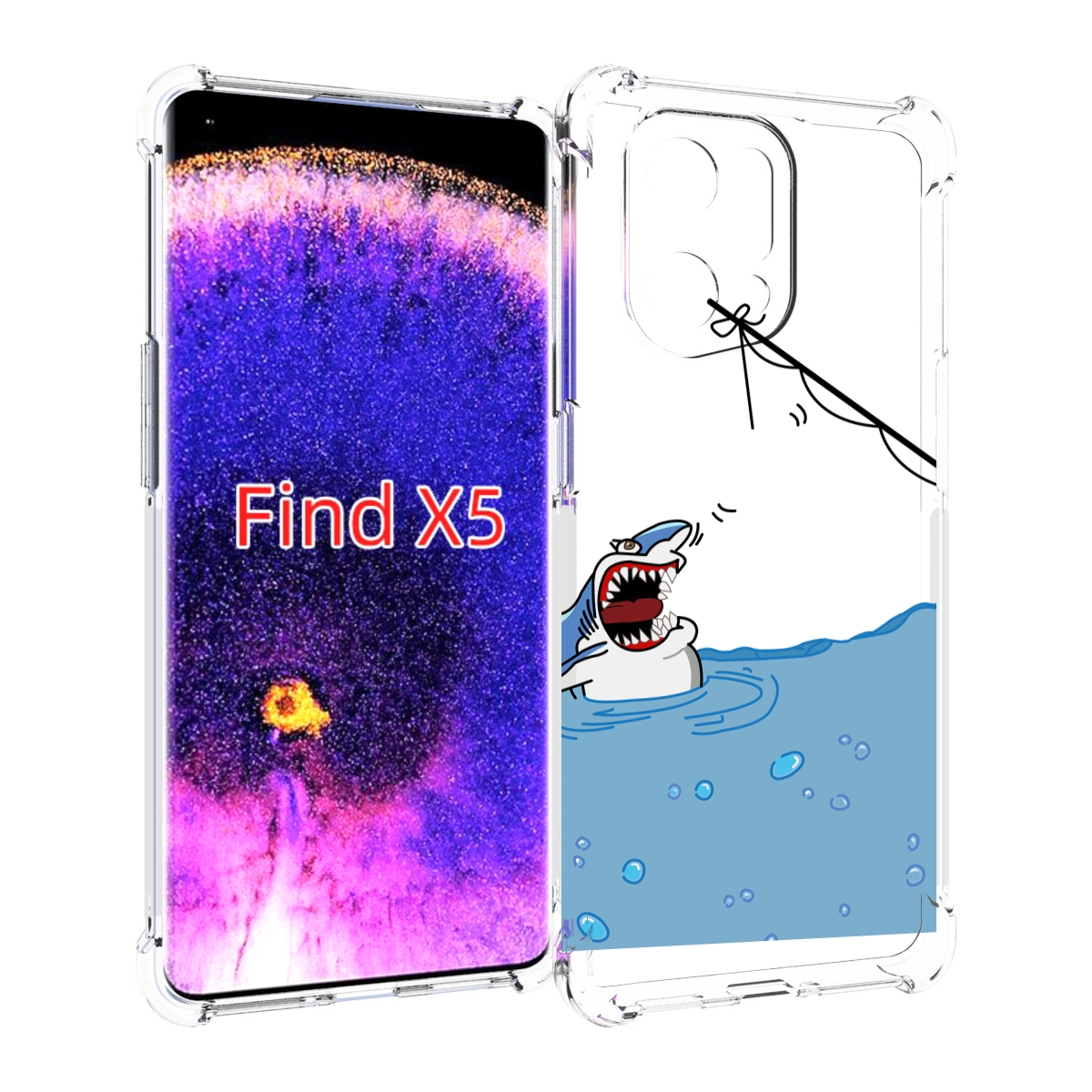 

Чехол MyPads акула-рисунок для Oppo Find X5, Прозрачный, Tocco