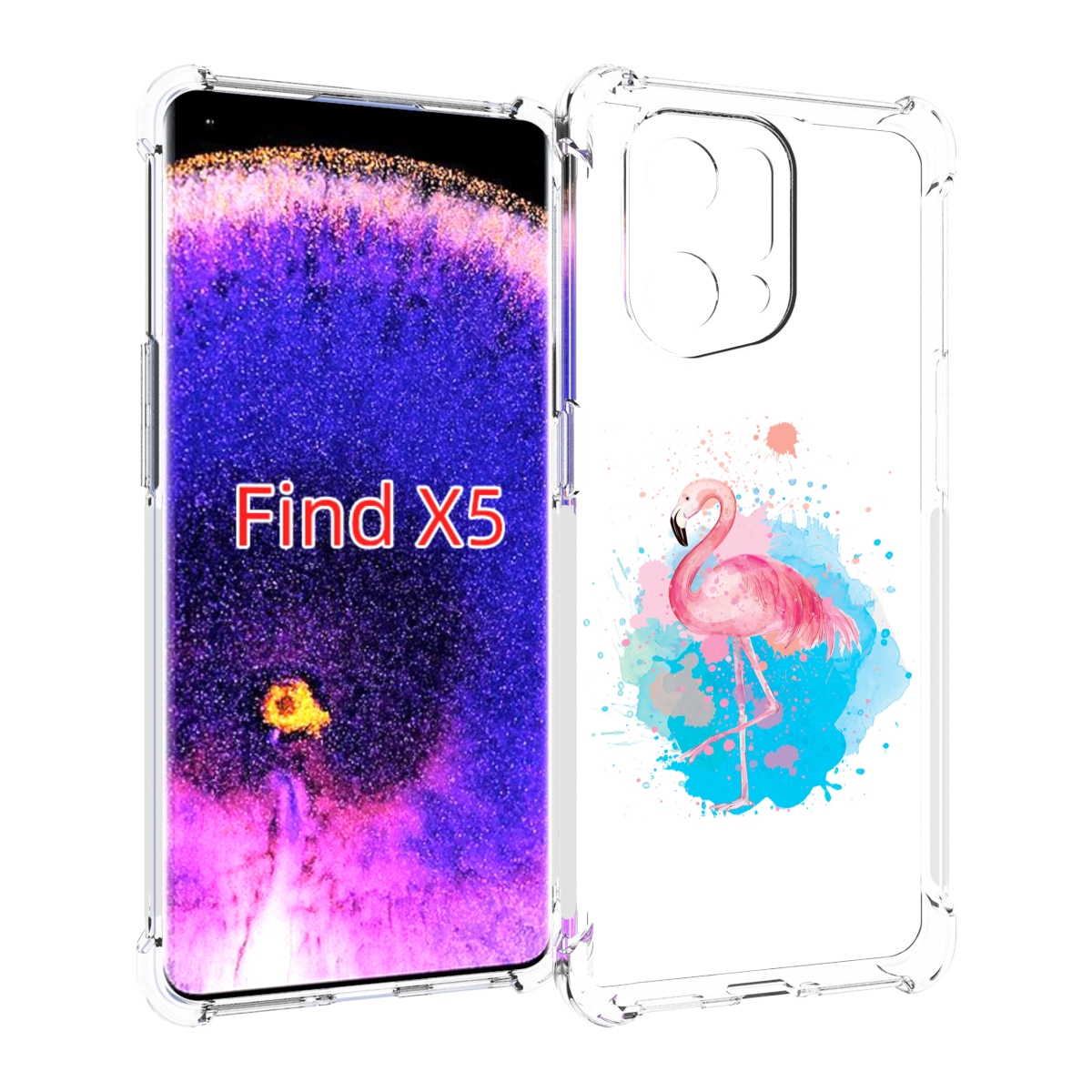 

Чехол MyPads акварельное-фламинго для Oppo Find X5, Прозрачный, Tocco