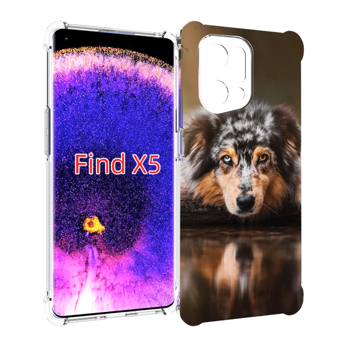 

Чехол MyPads австралииская овчарка для Oppo Find X5, Прозрачный, Tocco