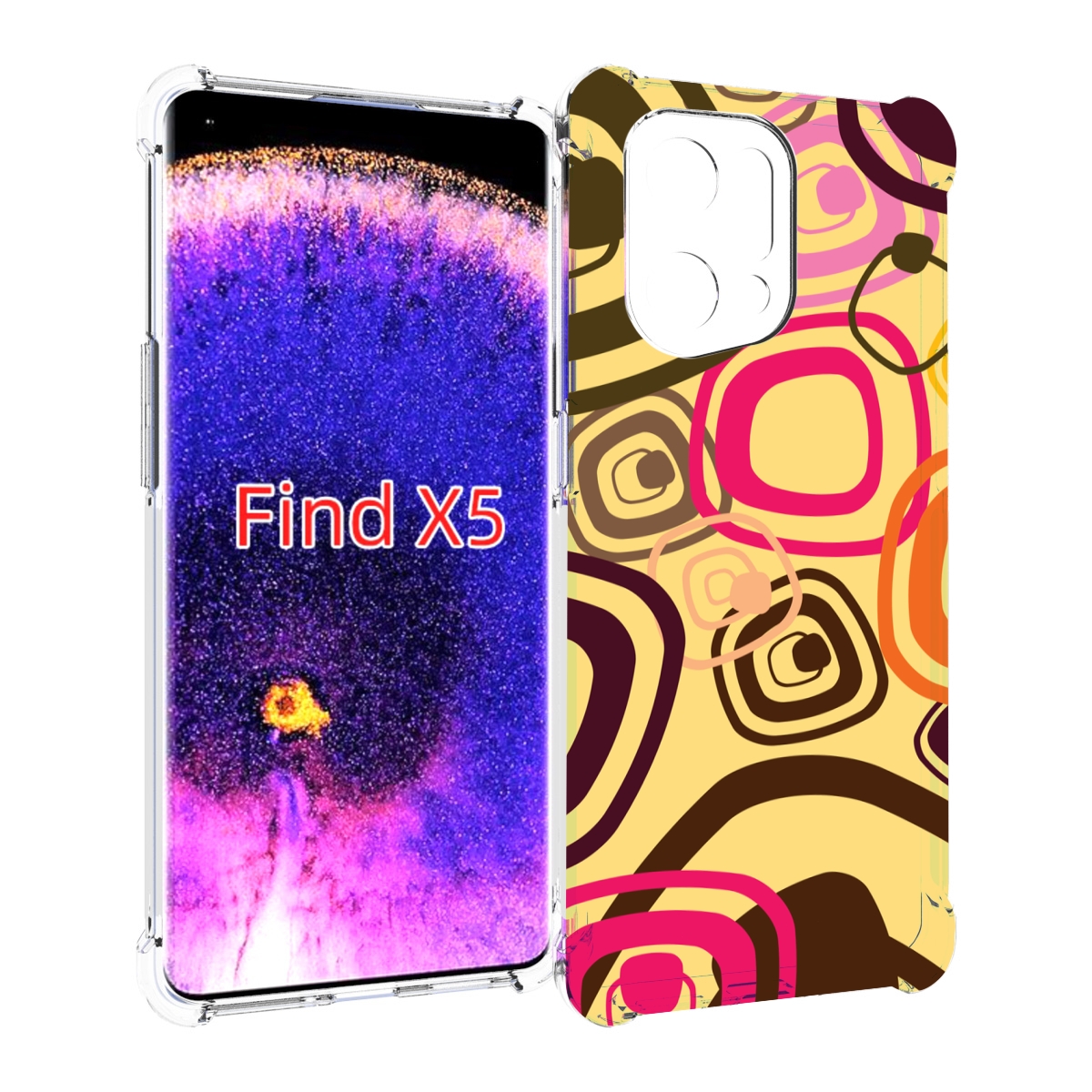 

Чехол MyPads абстракция-на-желтом-фоне для Oppo Find X5, Прозрачный, Tocco