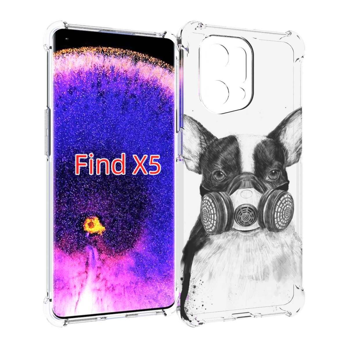 

Чехол MyPads Французский бульдог для Oppo Find X5, Прозрачный, Tocco