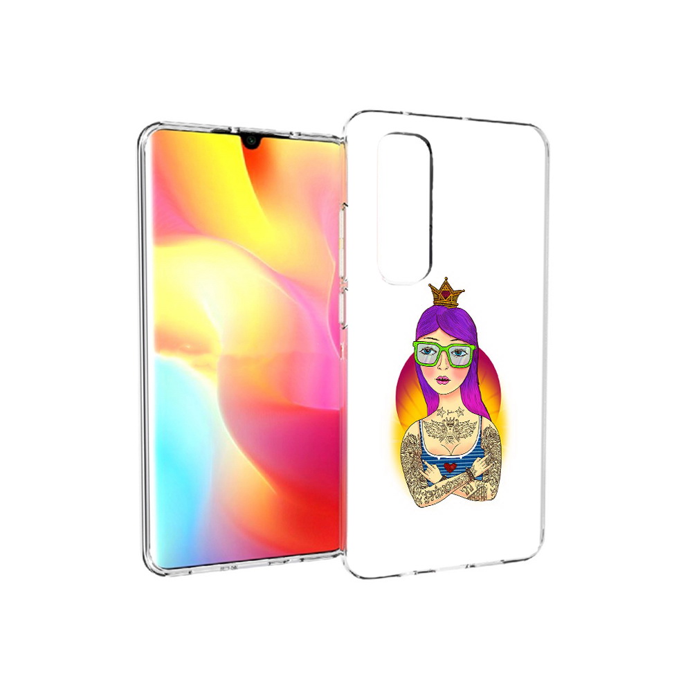 

Чехол MyPads Tocco для Xiaomi Mi Note 10 Lite девушка в татуировках с короной, Прозрачный, Tocco