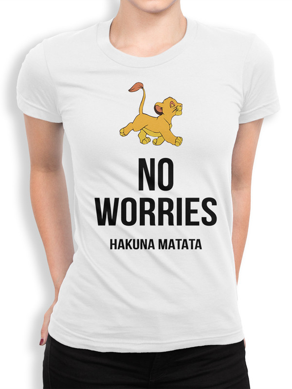 фото Футболка design heroes no worries / не беспокойся / лев симба женская белый s