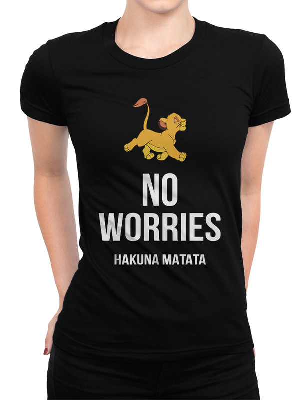 фото Футболка design heroes no worries / не беспокойся / лев симба женская черный s