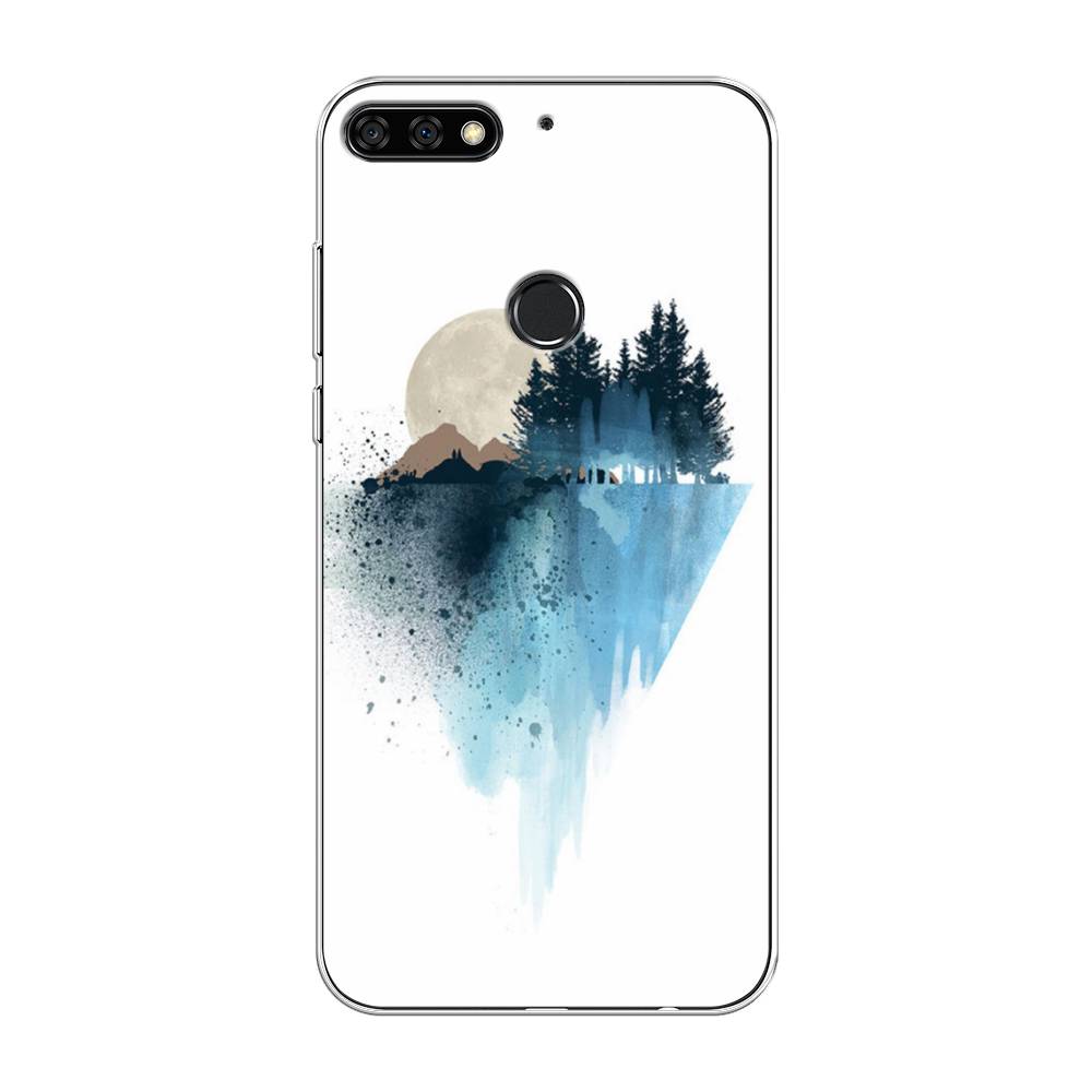 

Чехол Awog на Huawei Y7 Prime 2018 "Горы 5", Голубой, 66450-4