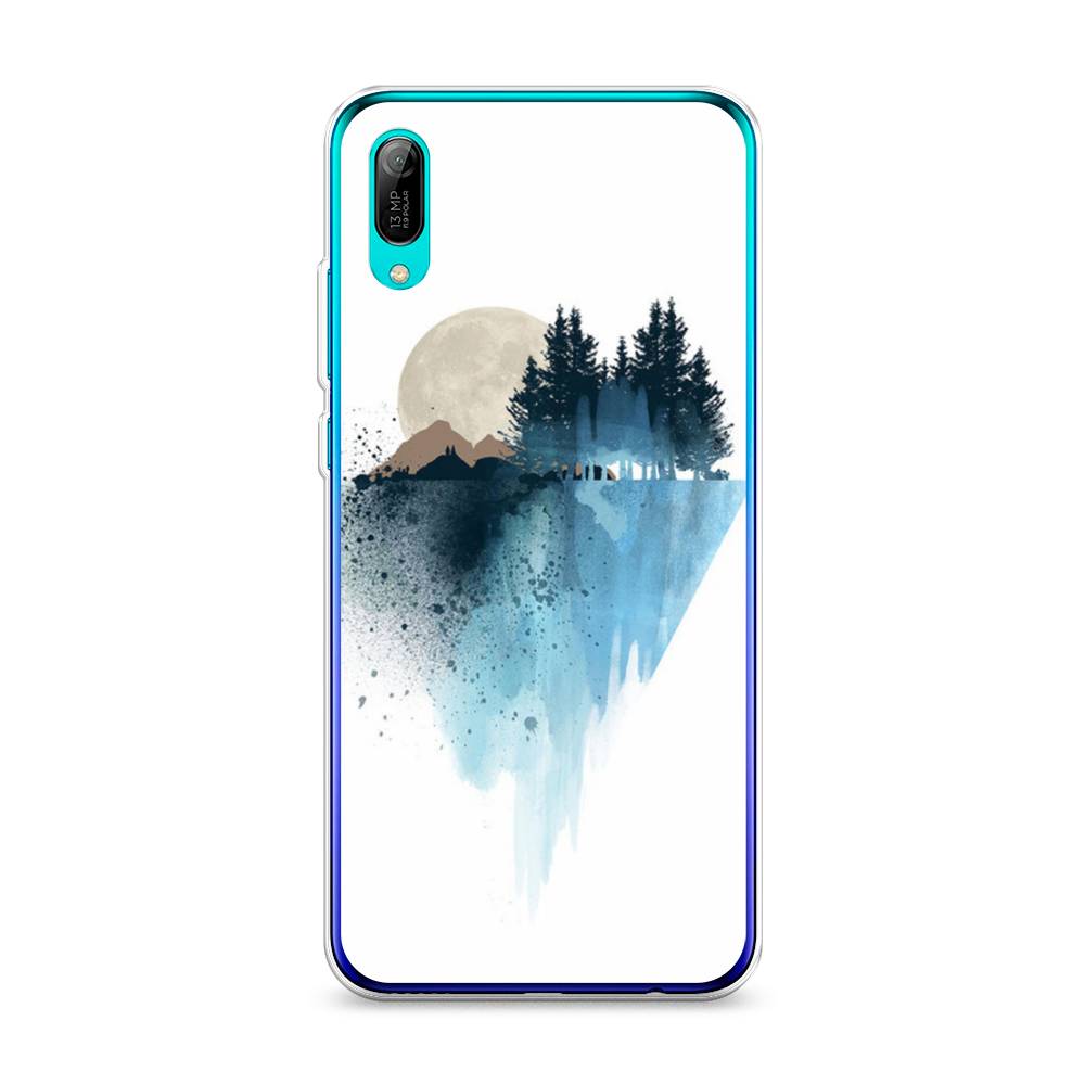 

Чехол Awog на Huawei Y6 Pro (Prime) 2019 "Горы 5", Голубой, 68150-4