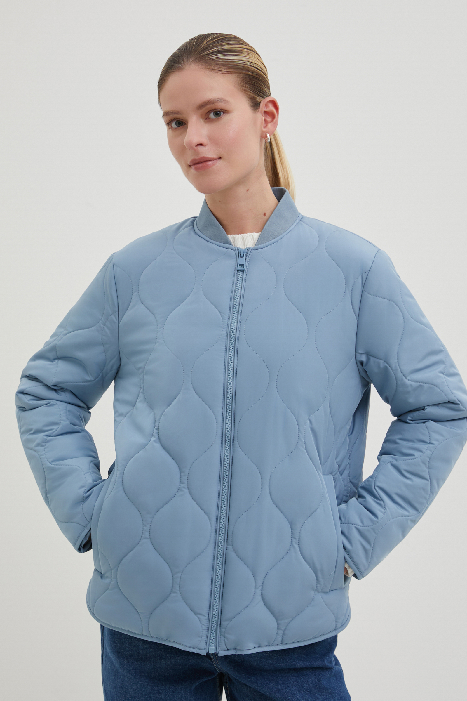 Куртка женская Finn Flare BAS-100119 голубая XL