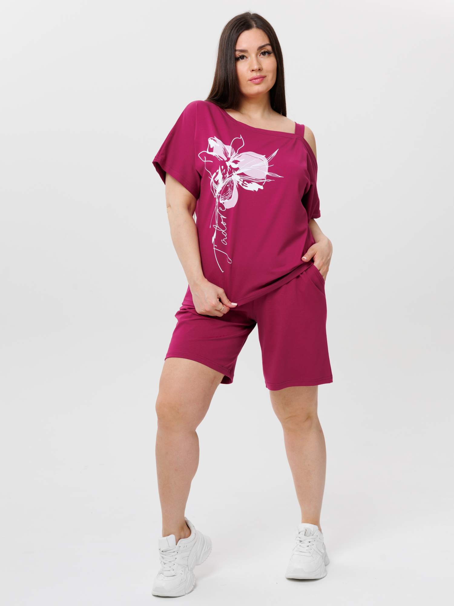 Костюм женский N.E.W.image К-237 бордовый 60 RU