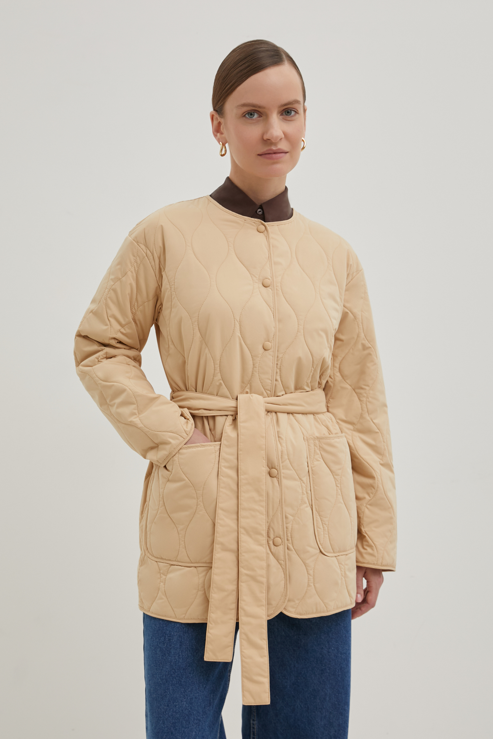 Куртка женская Finn Flare BAS-100117 бежевая XL