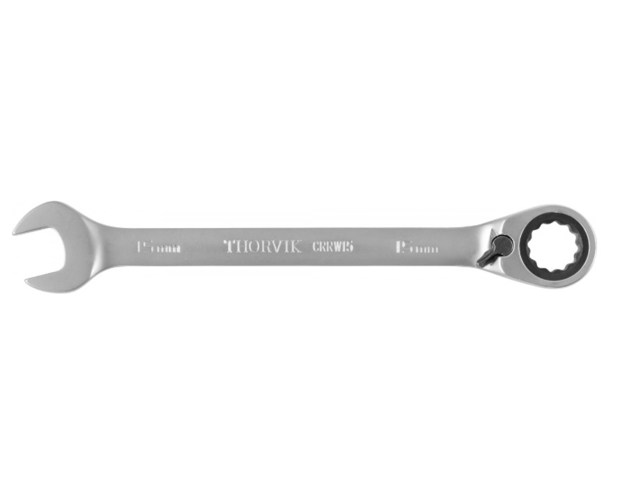 

Ключ гаечный комбинированный трещоточный с реверсом 15 мм Thorvik CRRW15, 53494