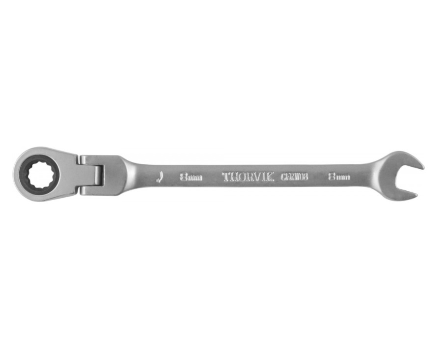 

Ключ гаечный комбинированный трещоточный карданный 8 мм Thorvik CFRW08, 53475