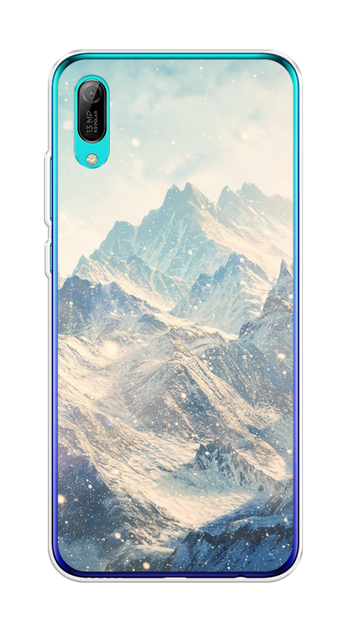 

Чехол Awog на Huawei Y6 Pro (Prime) 2019 "Горы 4", Голубой, 68150-4