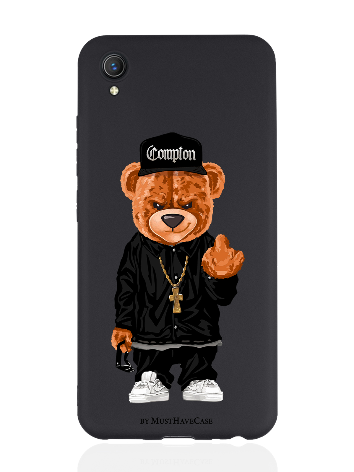 

Чехол MustHaveCase для Vivo Y1S/Y91C Мишка Compton черный, Коричневый;черный;белый