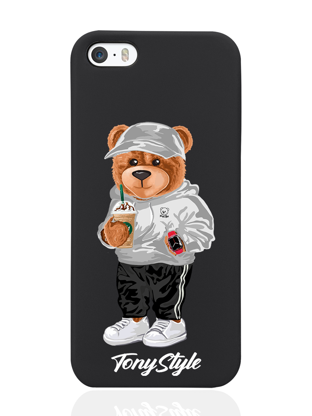

Чехол Tony Style для iPhone 5/5s Tony Style с кофе черный, Серый;белый;черный