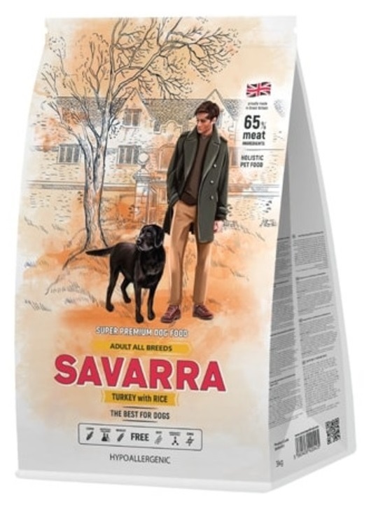 фото Сухой корм для собак savarra adult all breeds, все породы, индейка и рис, 1кг