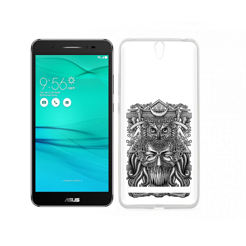 

Чехол MyPads Tocco для Asus ZenFone Go (ZB690KG) зубастая сова, Прозрачный, Tocco