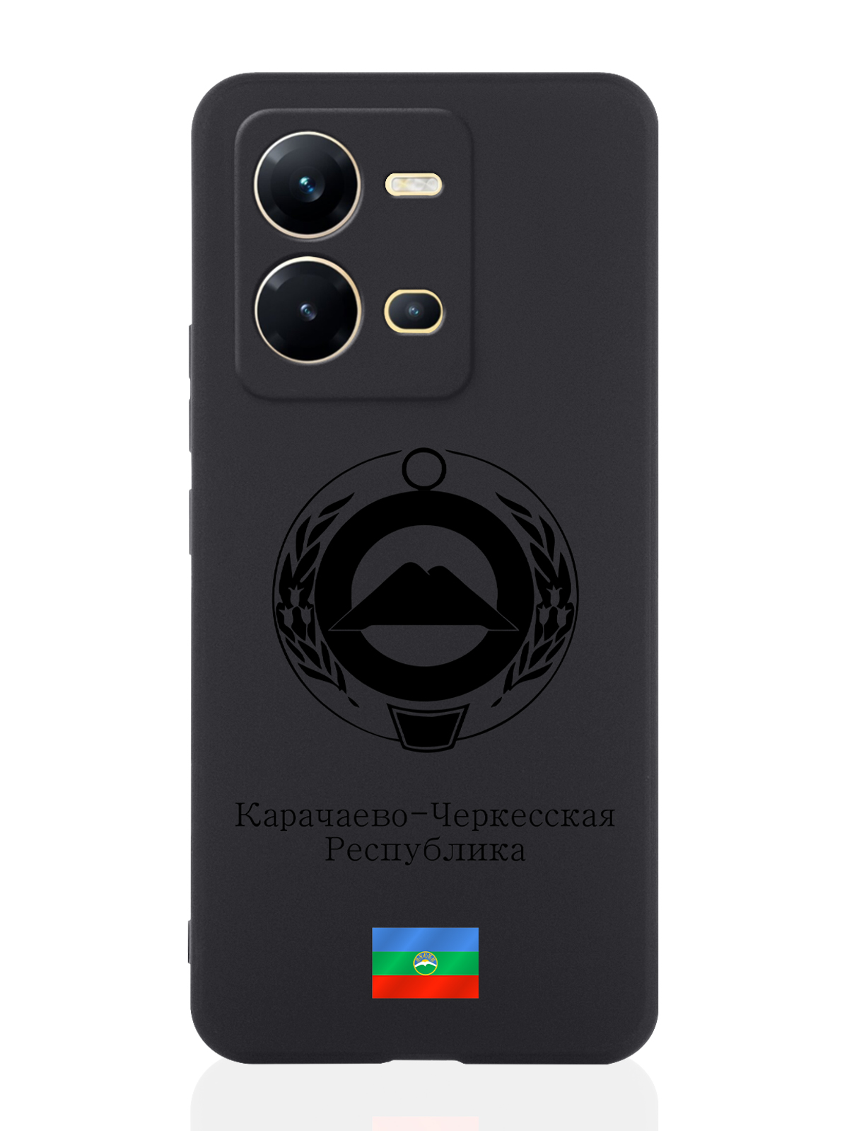 

Чехол для Vivo V25e/V25 Черный лаковый Герб Карачаево-Черкесской Республики черный