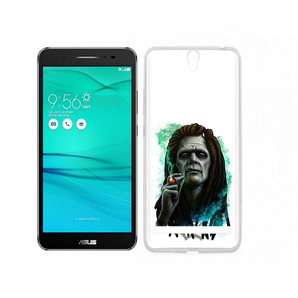 

Чехол MyPads Tocco для Asus ZenFone Go (ZB690KG) зеленый мужчина с сигаретой, Прозрачный, Tocco