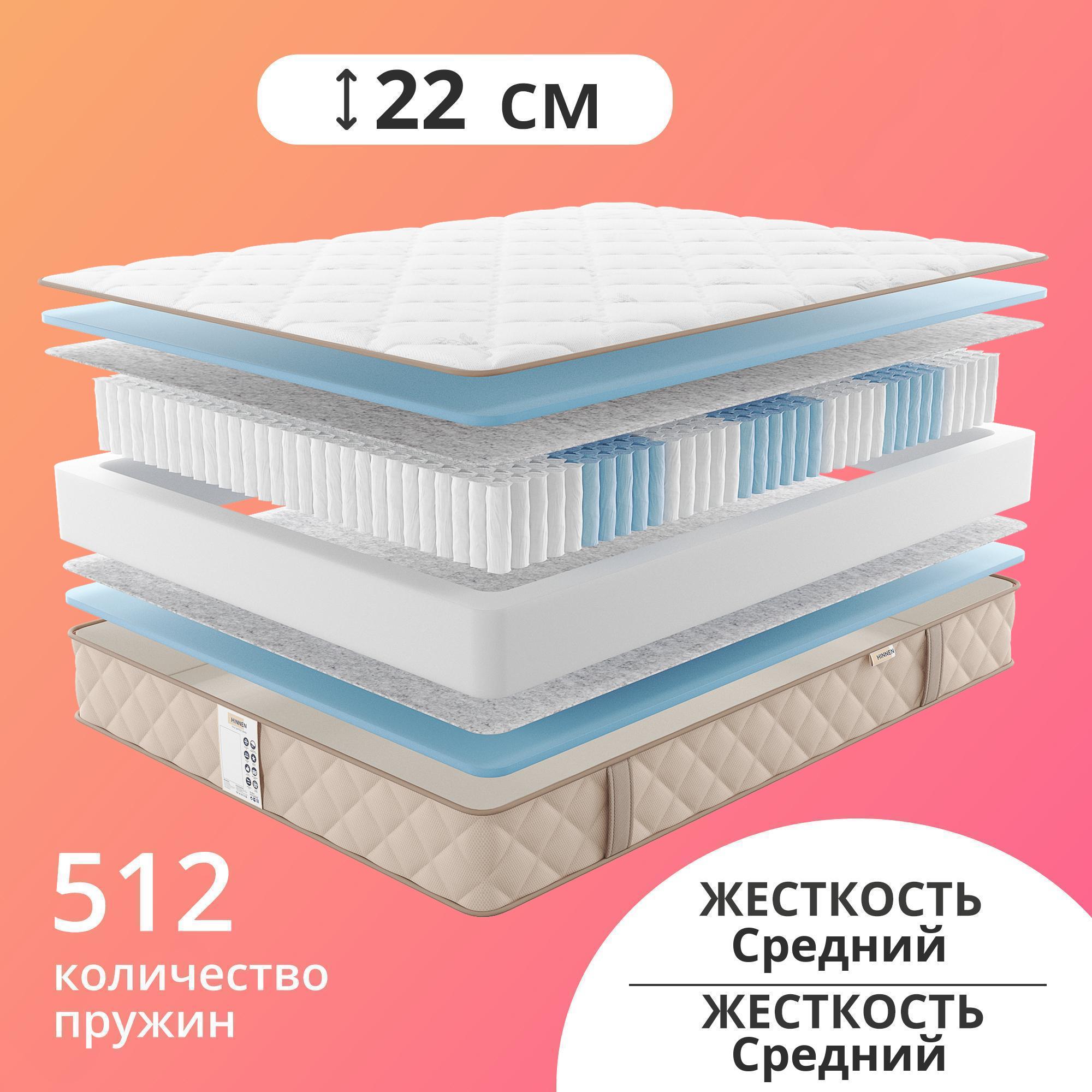 

Матрас с независимыми пружинами Hinnen Batis 70x160, Бежевый, Batis