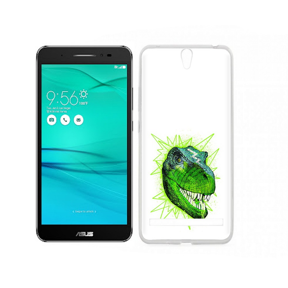 

Чехол MyPads Tocco для Asus ZenFone Go (ZB690KG) зеленый динозавр, Прозрачный, Tocco