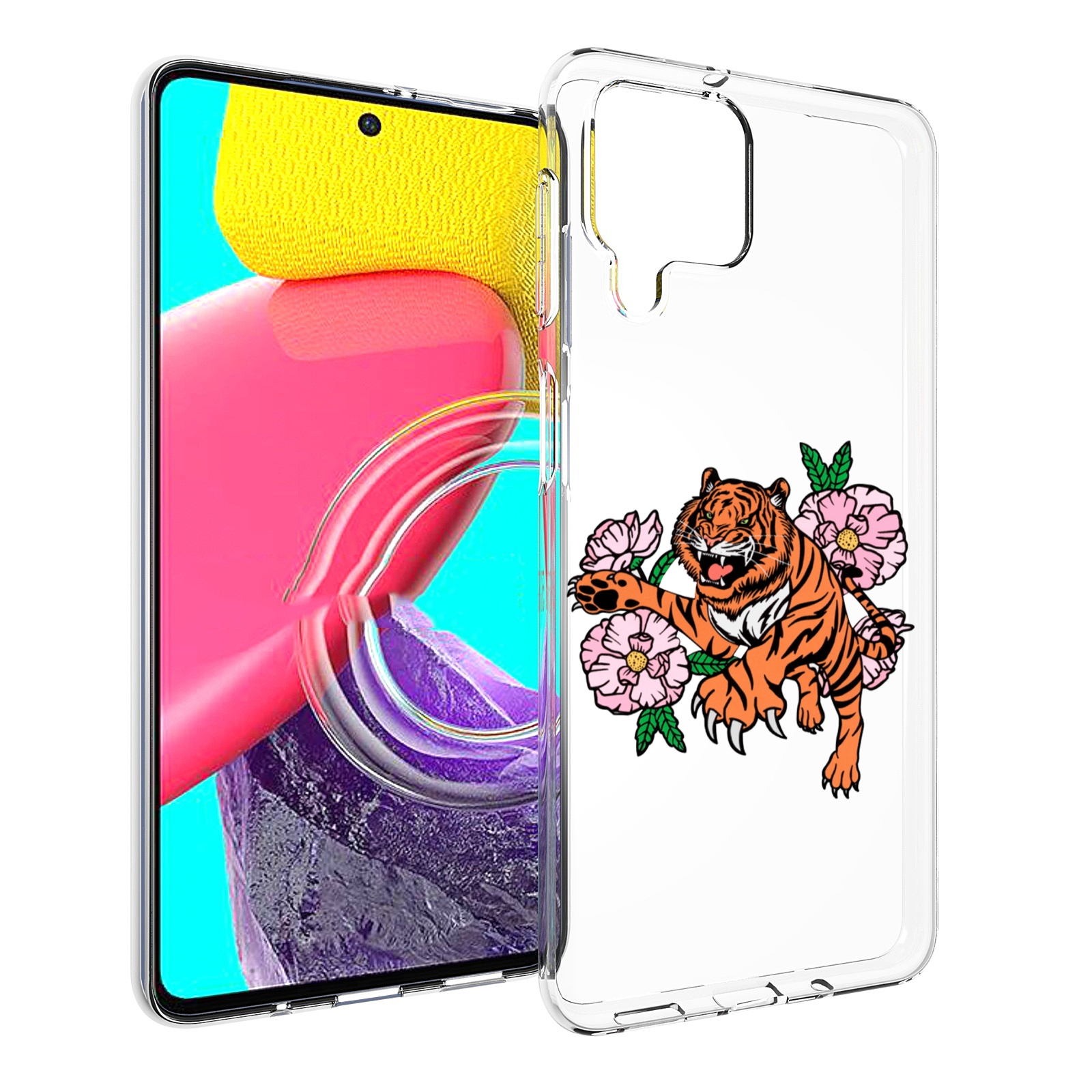 

Чехол Mypads Тигры-Цветочные Для Samsung Galaxy M53 (Sm-M536), Прозрачный, Tocco