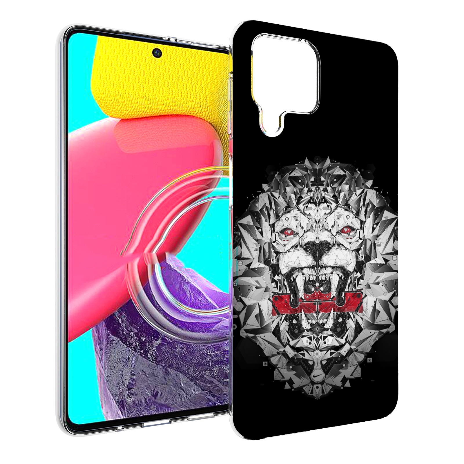 Чехол Mypads Тигр-С-Гранями-Черно-Белый Для Samsung Galaxy M53 (Sm-M536)