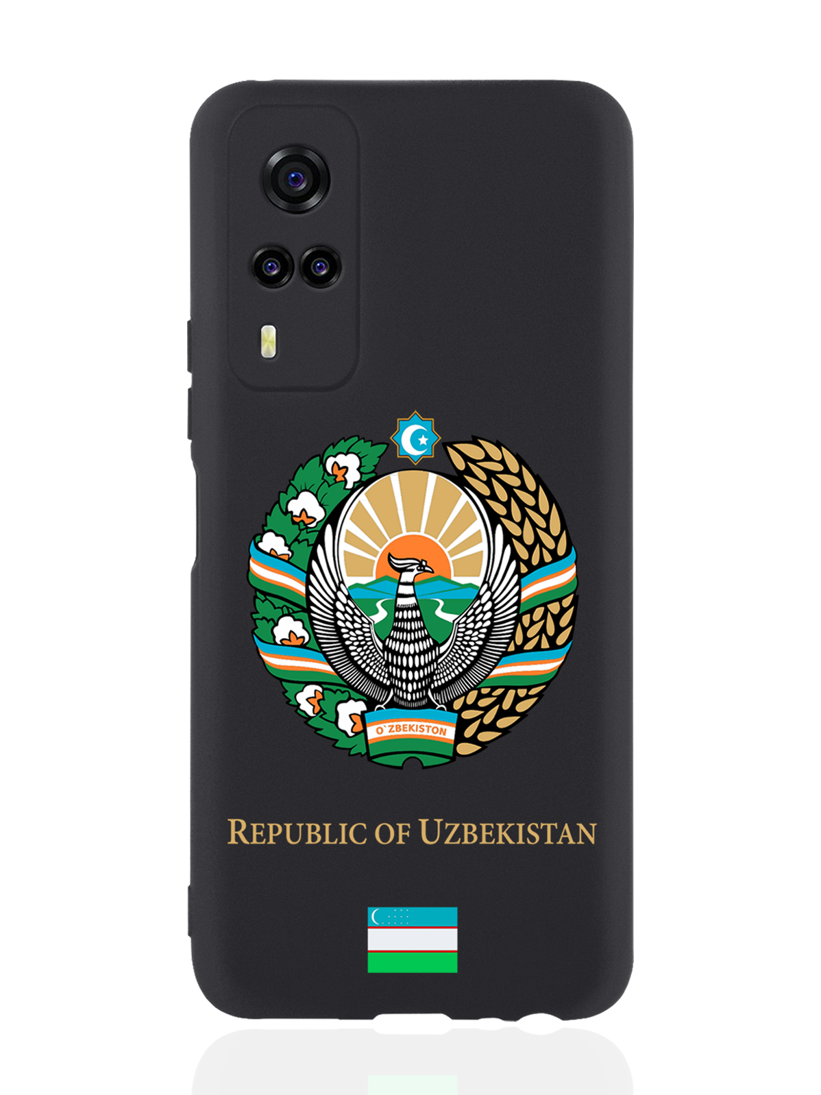 

Чехол SignumCase для Vivo Y31/Y53S Герб Узбекистана черный, Разноцветный