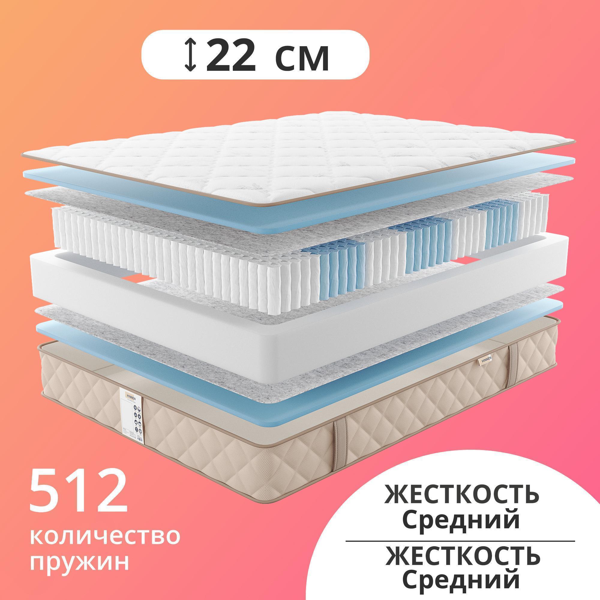 

Матрас с независимыми пружинами Hinnen Batis 110x200, Бежевый, Batis