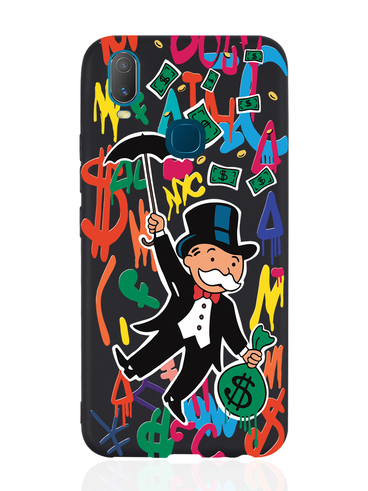 

Чехол MustHaveCase для Vivo Y11 Rich uncle PennyBags/ Богатенький дядюшка толстосум черный, Оранжевый;черный
