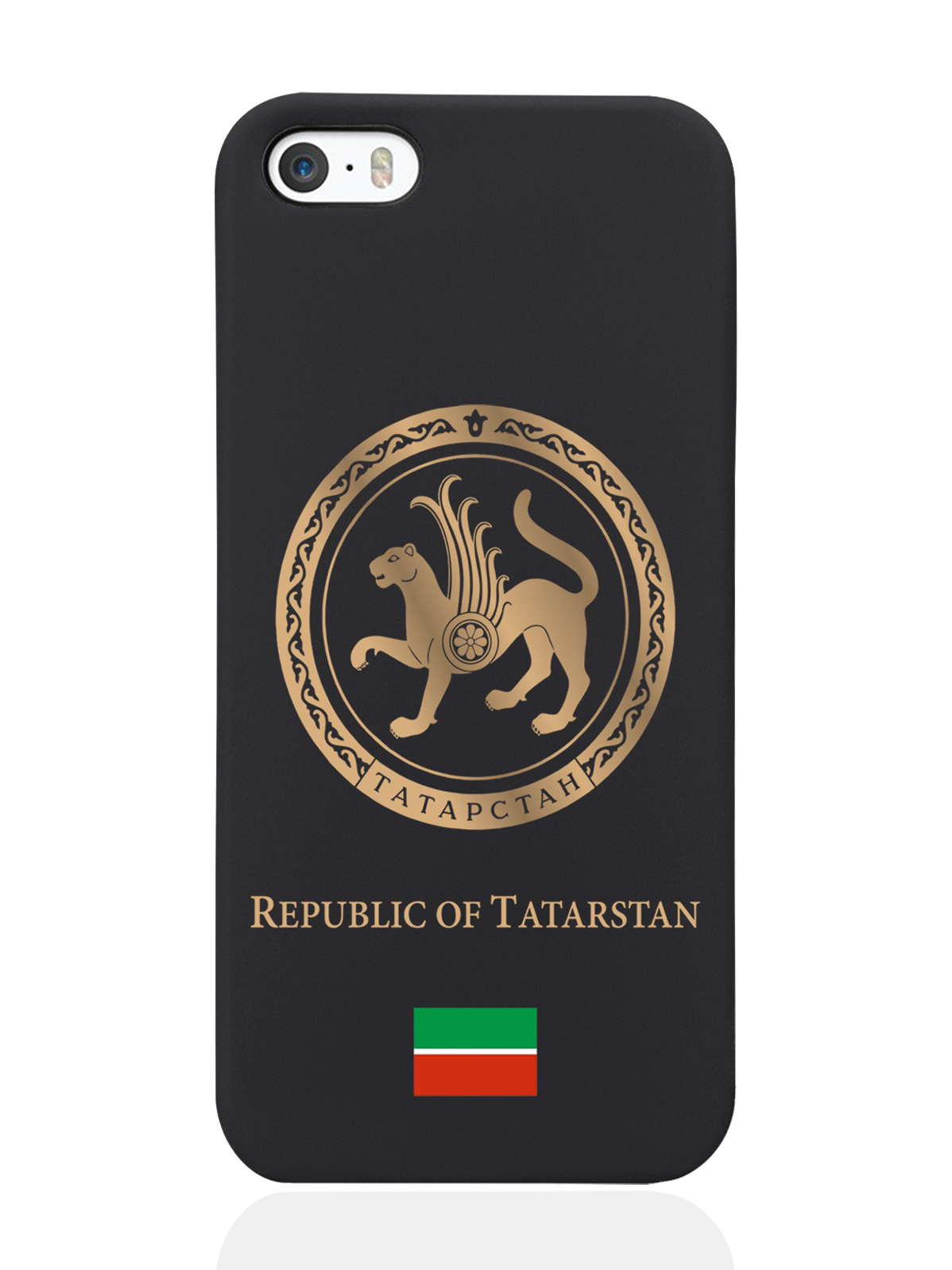 

Чехол SignumCase для iPhone 5/5s Золотой Герб Татарстана черный, Черный;золотистый