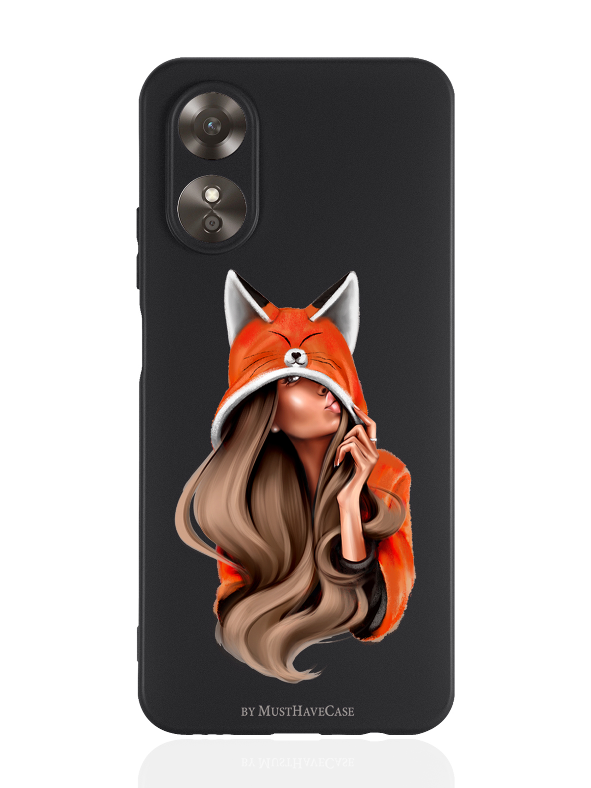 

Чехол MustHaveCase для Oppo A17 Лисичка черный, Оранжевый;черный