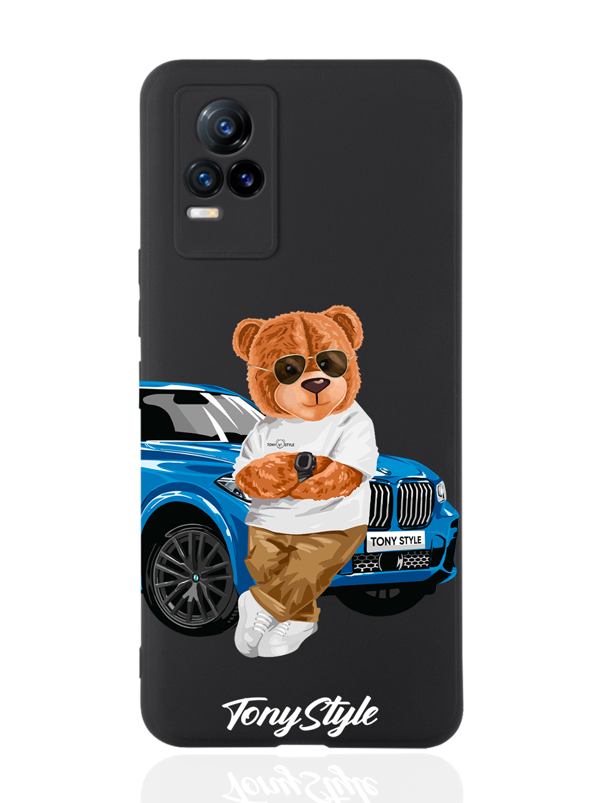 

Чехол Tony Style для Vivo V21e Tony Style с машиной черный, Голубой;коричневый;белый