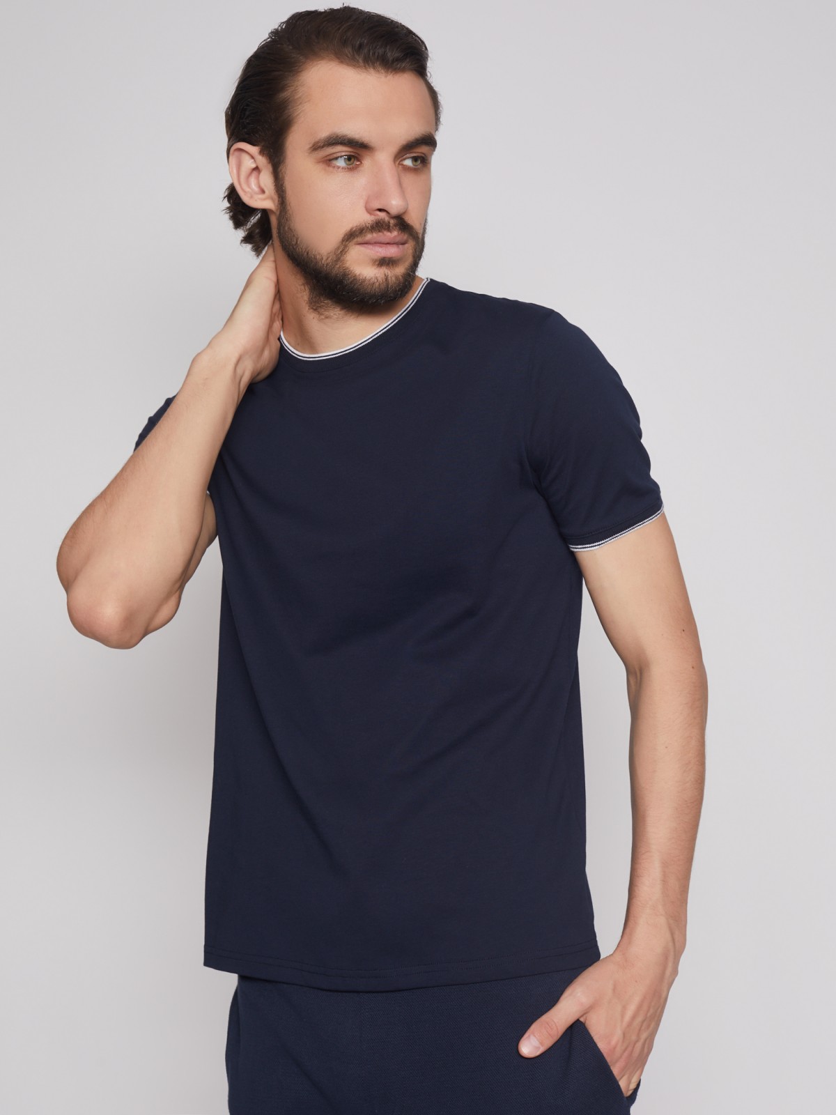 

Футболка мужская Zolla 01231321U062 синяя 3XL, 01231321U062