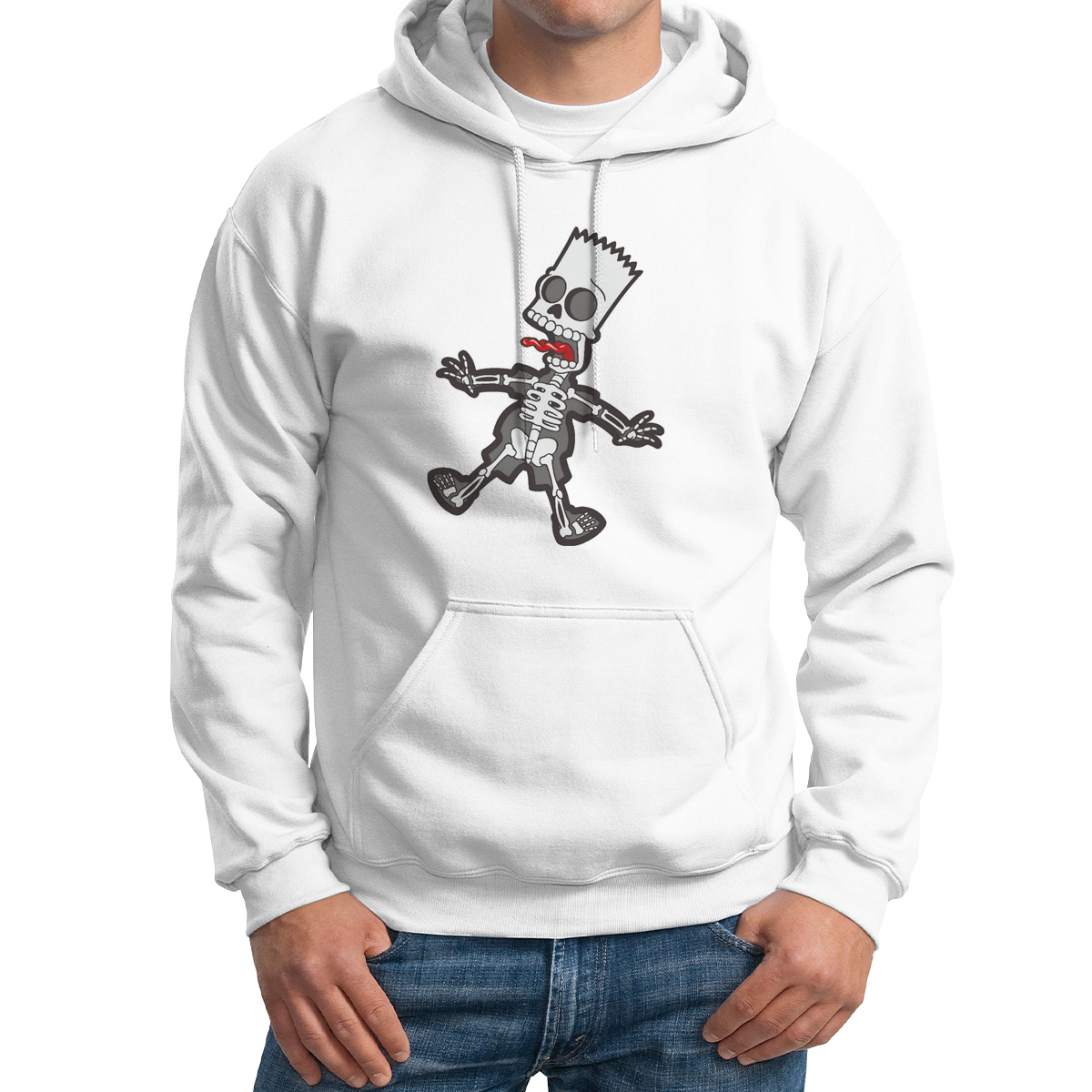 

Худи унисекс CoolPodarok Барт симпсон белое 48 RU, M0114305