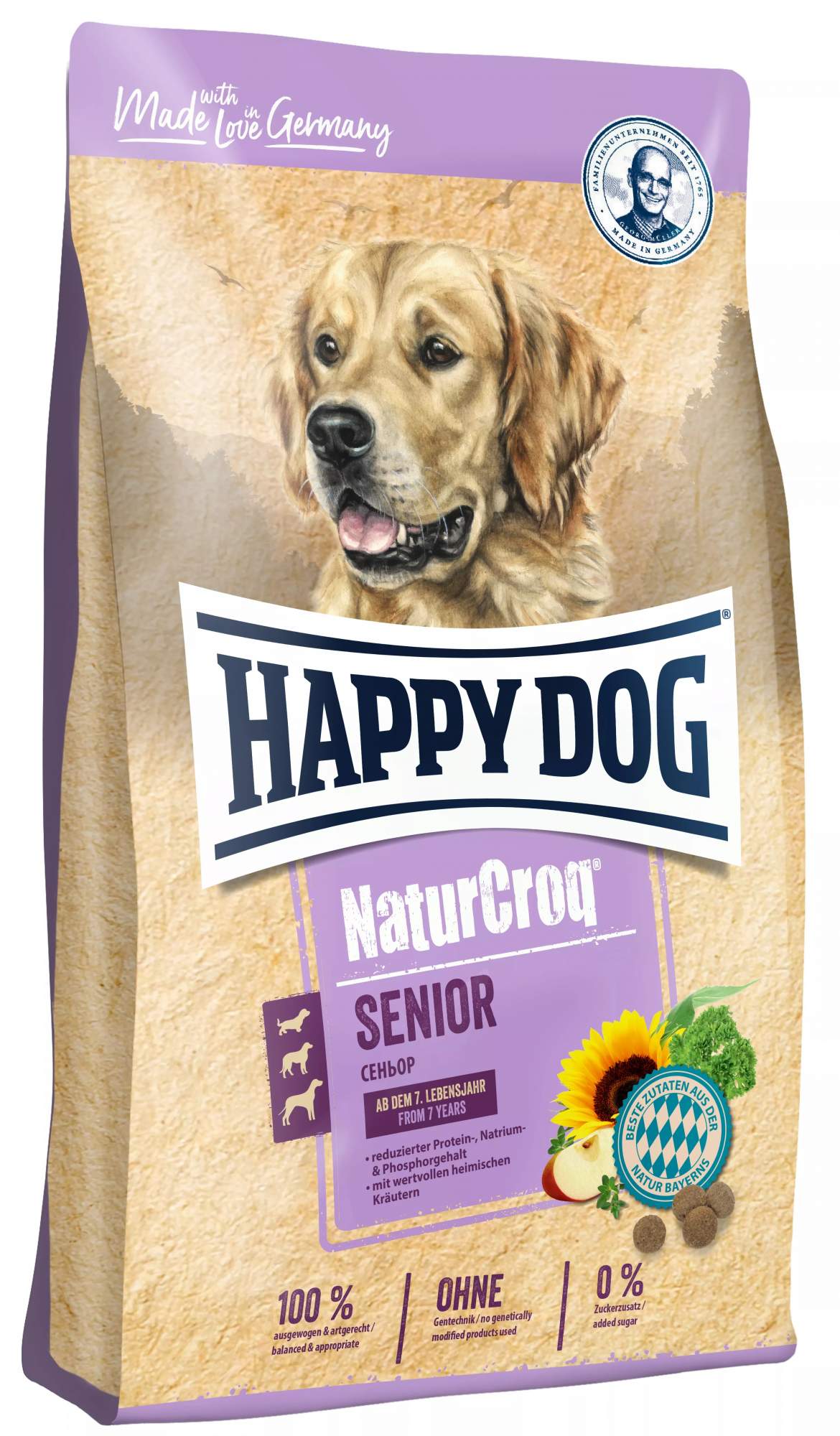 фото Сухой корм для собак happy dog naturecroq senior, для пожилых, домашняя птица, 4кг