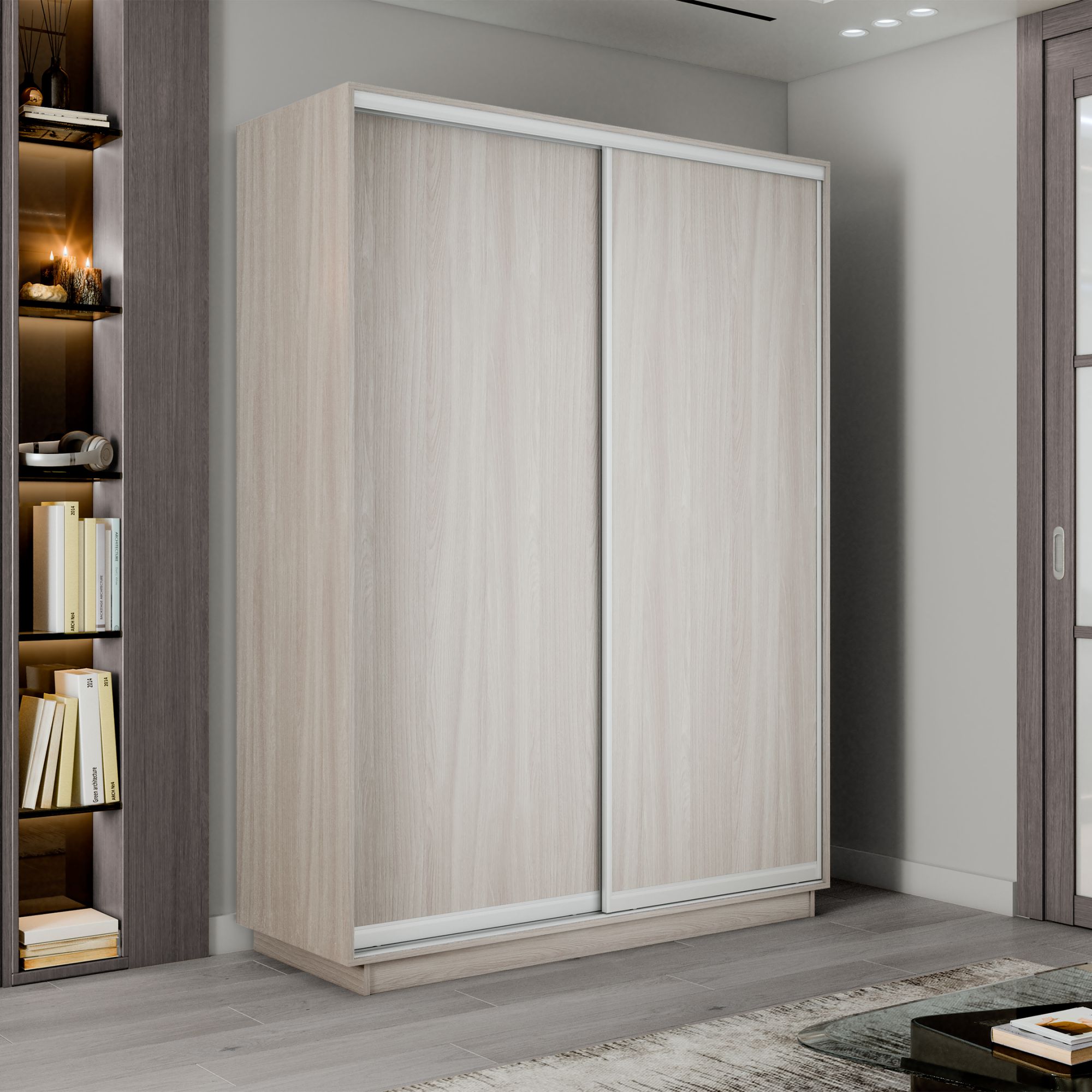 Шкаф-купе Е1 Экспресс Элемент 160х60х240, Ясень Шимо светлый