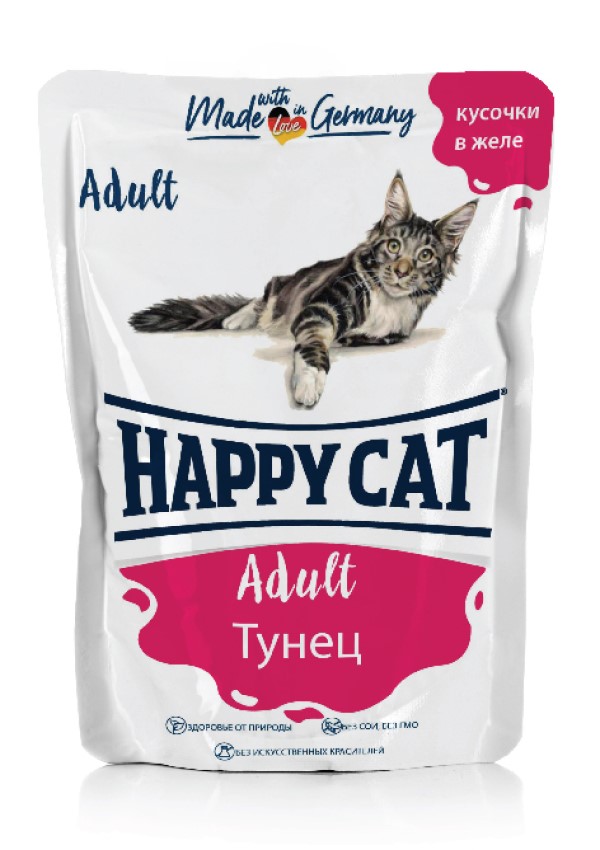 фото Влажный корм для кошек happy cat, с тунцом в желе, 22шт по 100г