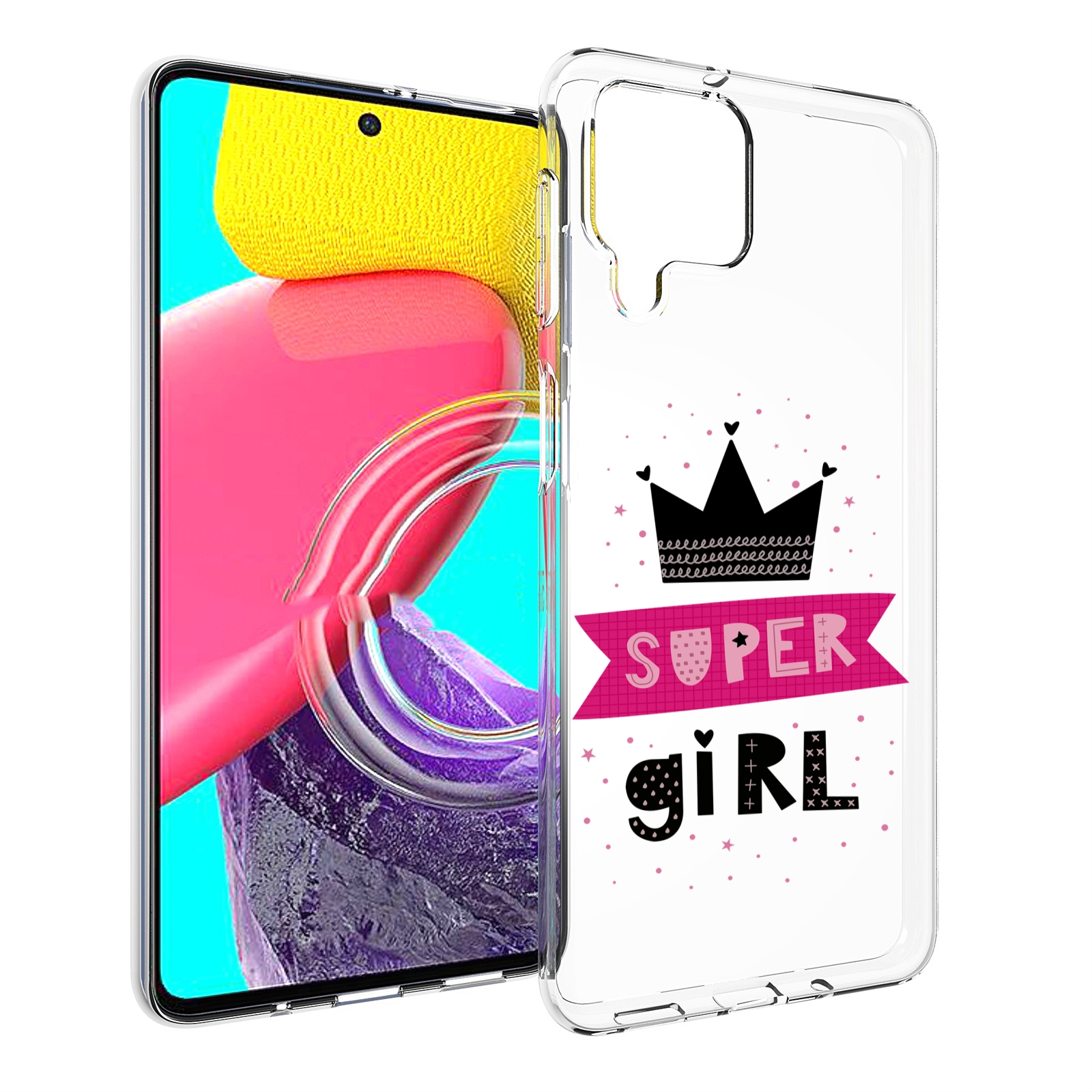 

Чехол Mypads Супер-Девчонка Женский Для Samsung Galaxy M53 (Sm-M536), Прозрачный, Tocco