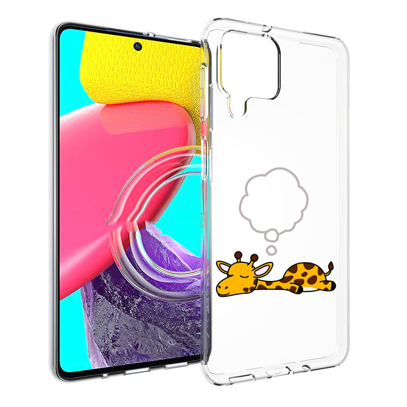 

Чехол Mypads Спящий-Жираф Детский Для Samsung Galaxy M53 (Sm-M536), Прозрачный, Tocco