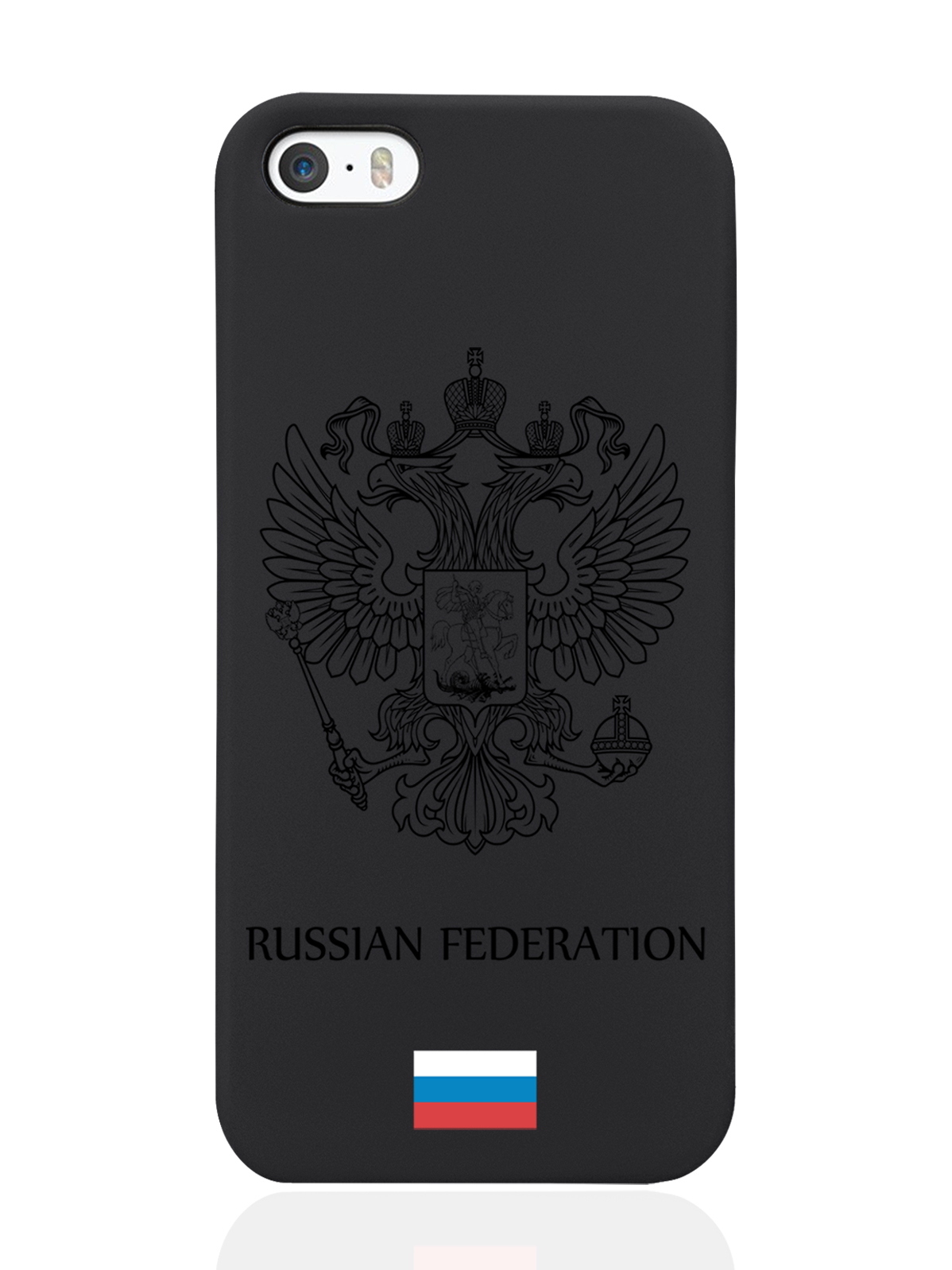 

Чехол MustHaveCase для iPhone 5/5s Черный лаковый Герб Россия черный
